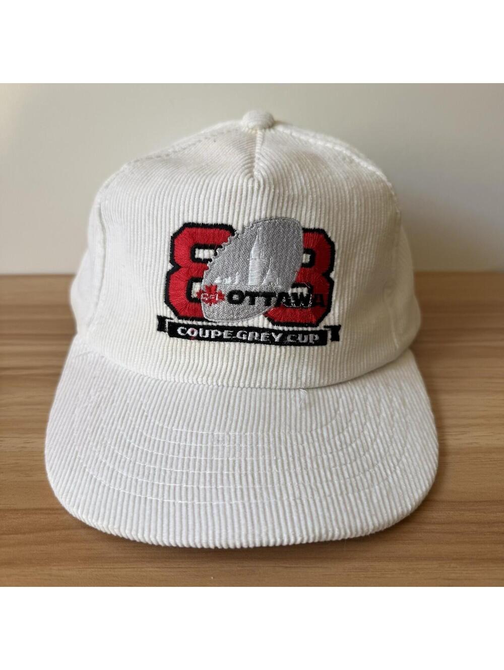 White '88 Coupe Grey Cup Corduroy Baseball Cap